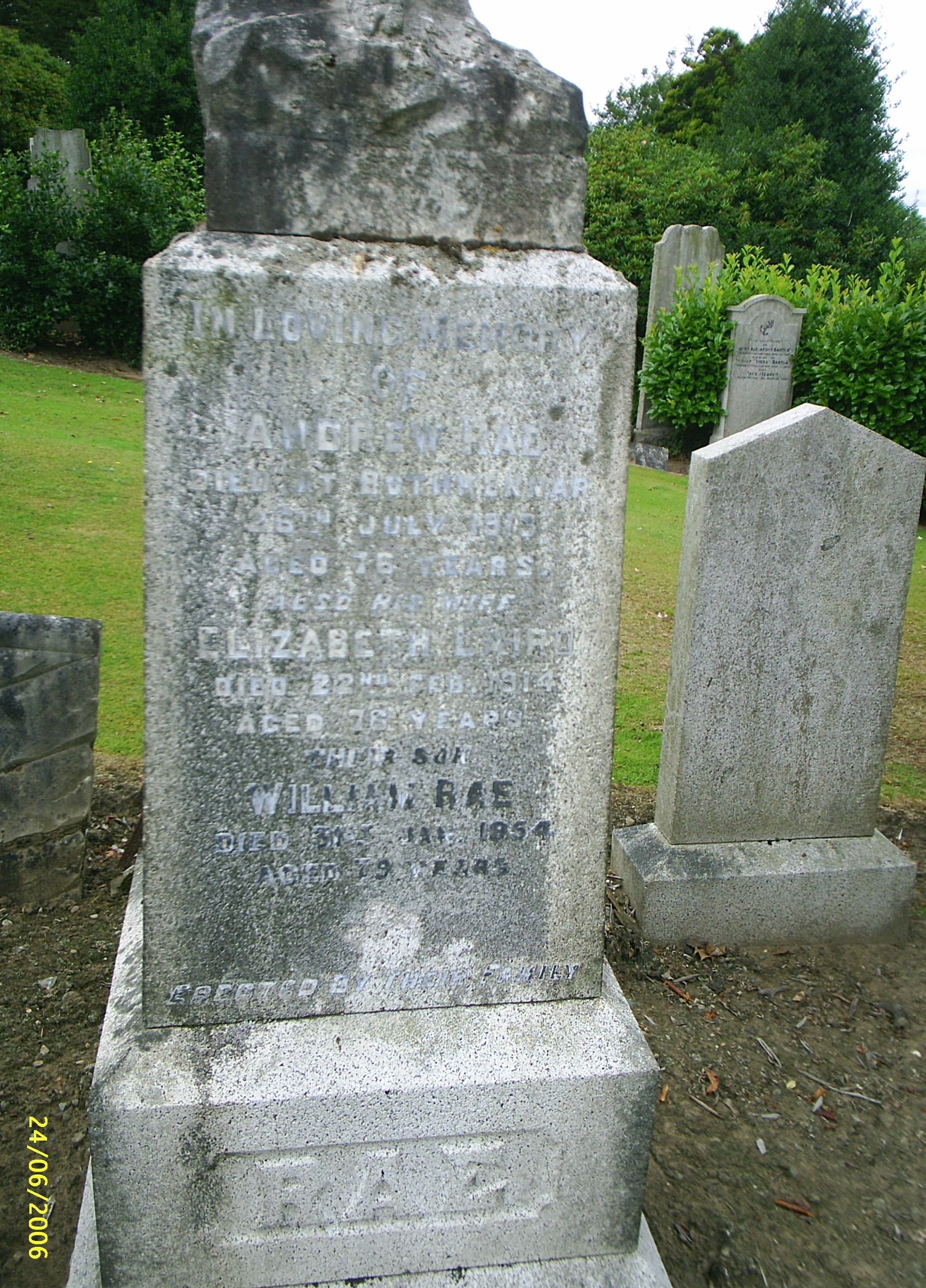 Andrew  Rae headstone